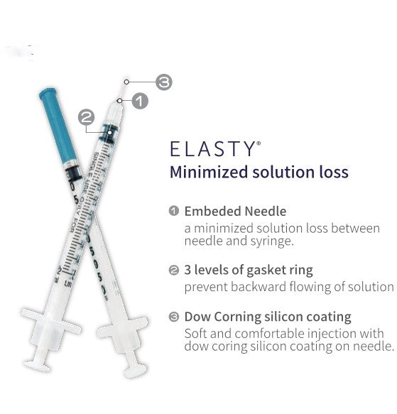 Elasty Fine Syringe 0,5 ml · 32G × 8 mm | 100 Stück (FIS024)